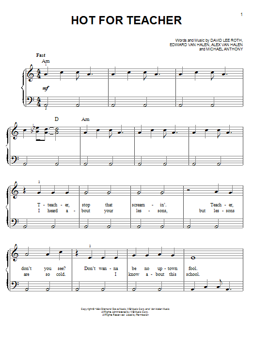 Download Glee Cast Hot For Teacher Sheet Music and learn how to play Easy Piano PDF digital score in minutes
