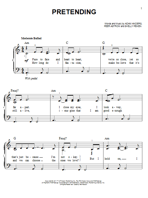 Download Glee Cast Pretending Sheet Music and learn how to play Piano, Vocal & Guitar (Right-Hand Melody) PDF digital score in minutes