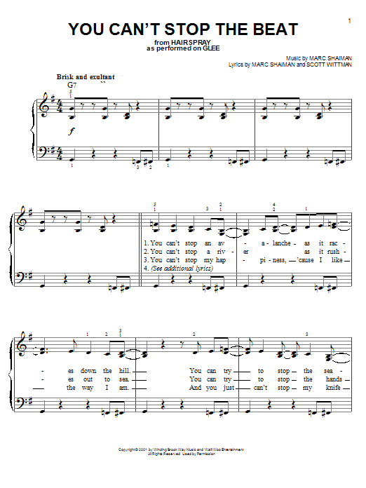 Glee Cast You Can T Stop The Beat Sheet Music Notes Download Printable Pdf Score 118