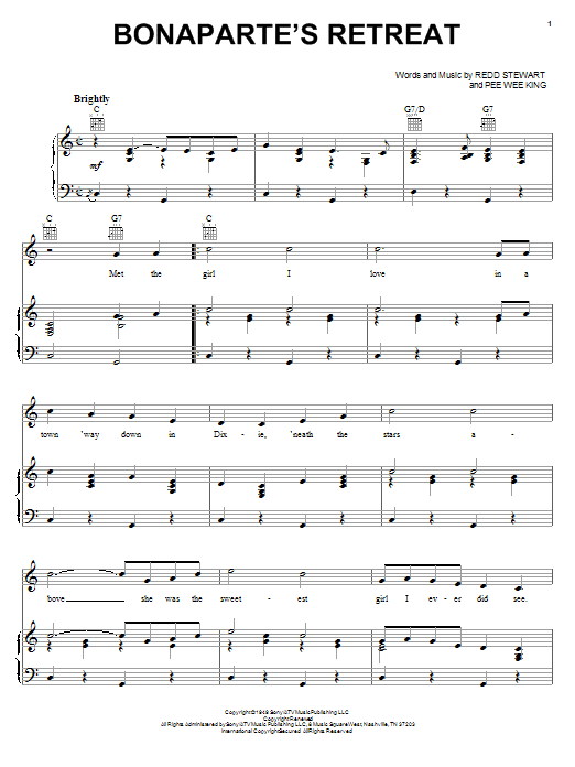 Download Glen Campbell Bonaparte's Retreat Sheet Music and learn how to play Lyrics & Piano Chords PDF digital score in minutes