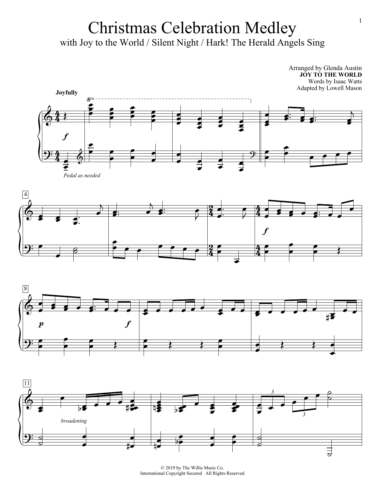 Download Glenda Austin Christmas Celebration Medley Sheet Music and learn how to play Piano Solo PDF digital score in minutes