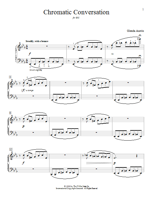 Download Glenda Austin Chromatic Conversation Sheet Music and learn how to play Easy Piano PDF digital score in minutes