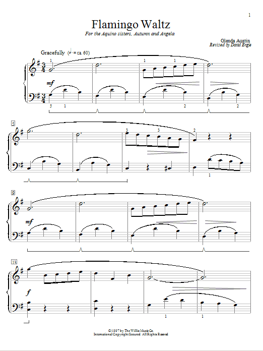 Download Glenda Austin Flamingo Waltz Sheet Music and learn how to play Easy Piano PDF digital score in minutes