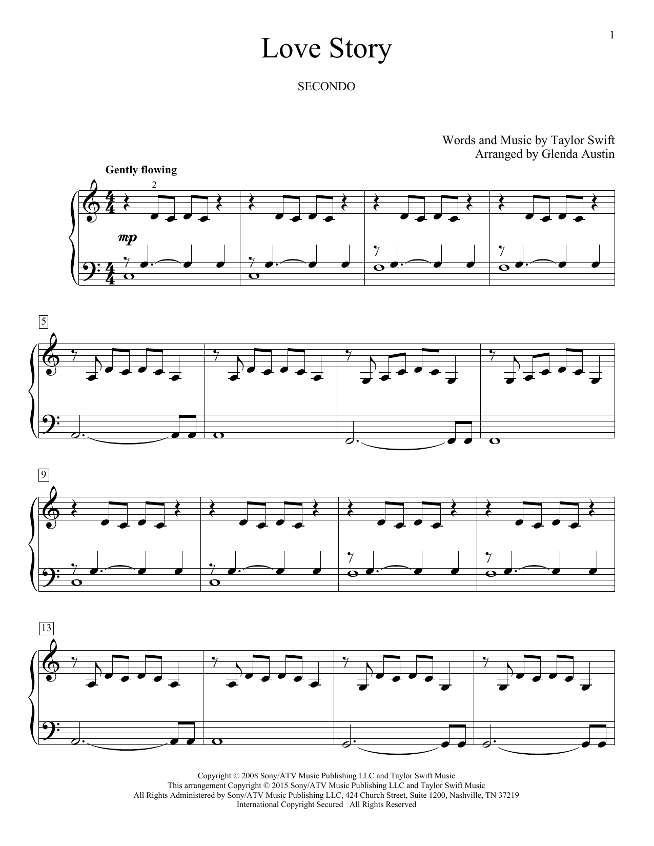 Download Taylor Swift Love Story Sheet Music and learn how to play Piano Duet PDF digital score in minutes