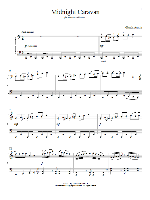 Download Glenda Austin Midnight Caravan Sheet Music and learn how to play Easy Piano PDF digital score in minutes