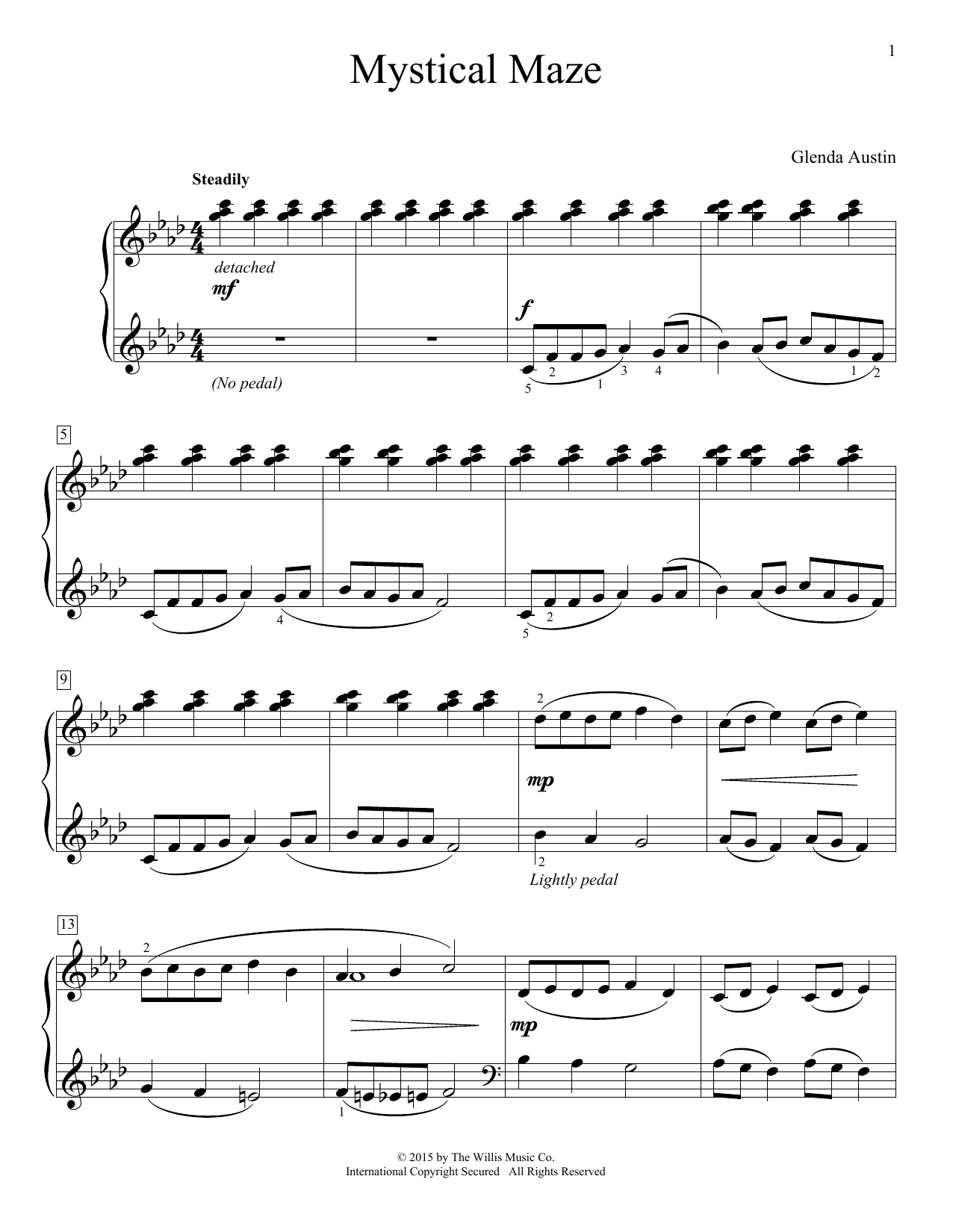Download Glenda Austin Mystical Maze Sheet Music and learn how to play Easy Piano PDF digital score in minutes
