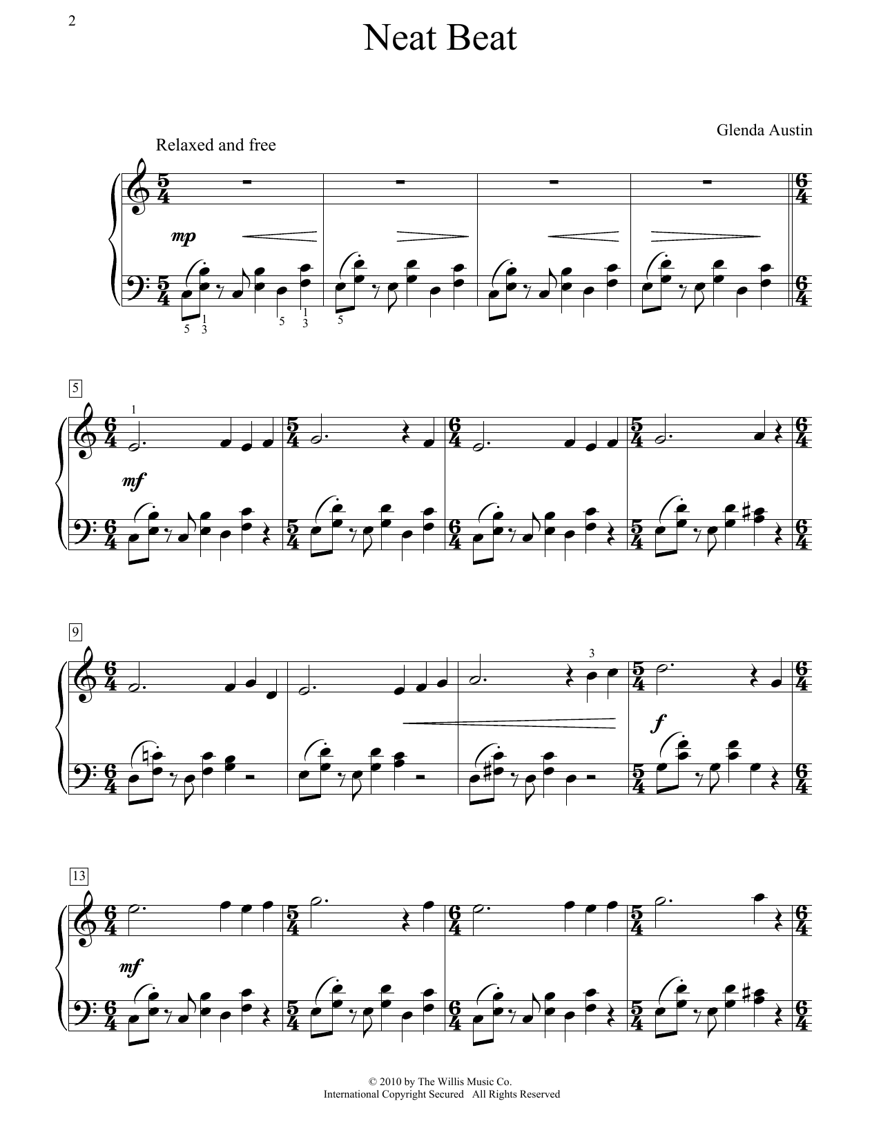 Download Glenda Austin Neat Beat Sheet Music and learn how to play Piano PDF digital score in minutes