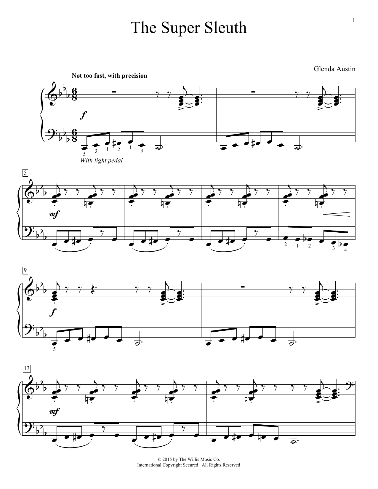 Download Glenda Austin The Super Sleuth Sheet Music and learn how to play Easy Piano PDF digital score in minutes