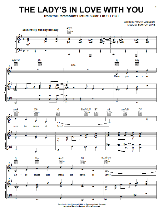 Download Glenn Miller The Lady's In Love With You Sheet Music and learn how to play Piano, Vocal & Guitar (Right-Hand Melody) PDF digital score in minutes