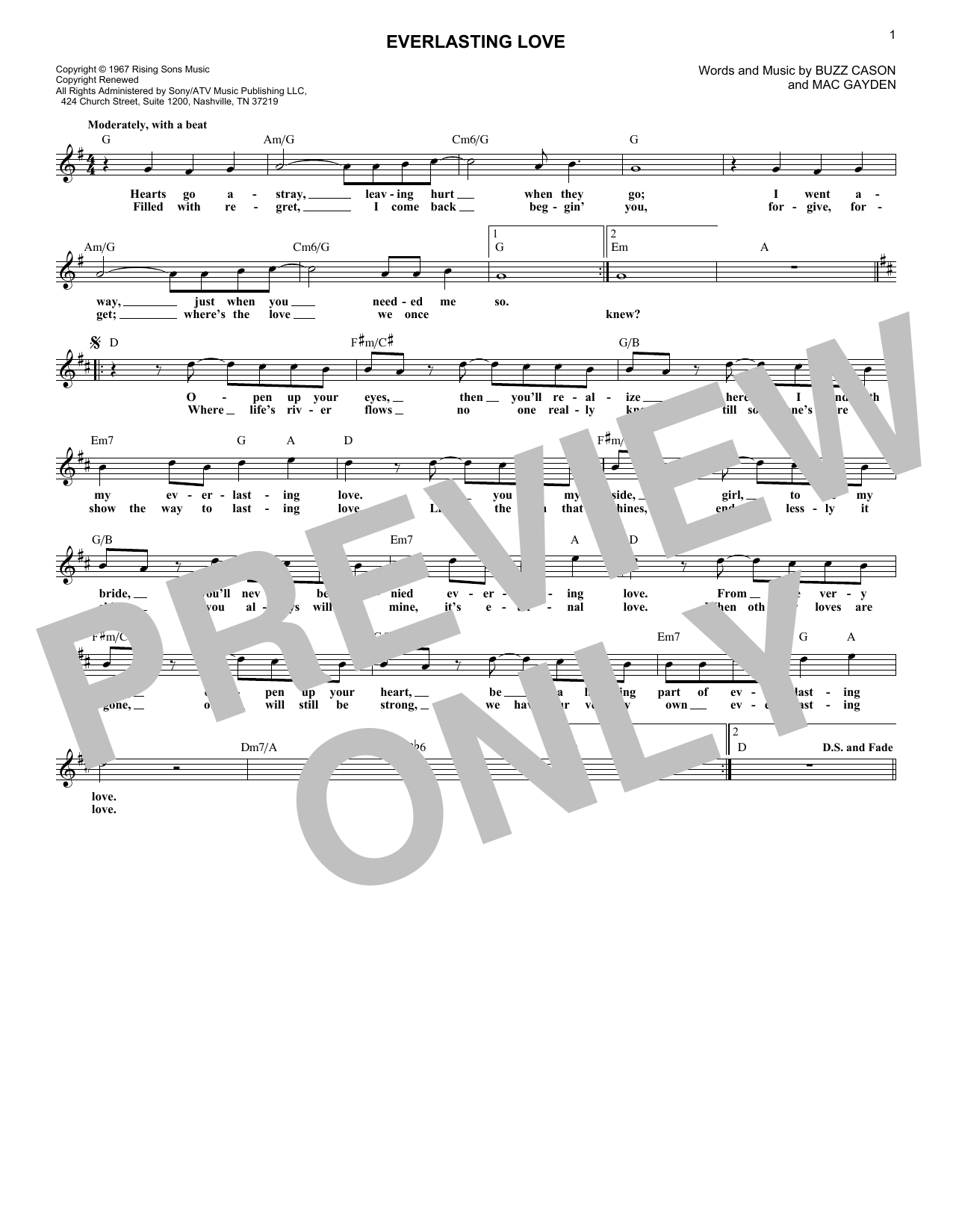 Download Gloria Estefan Everlasting Love Sheet Music and learn how to play Lead Sheet / Fake Book PDF digital score in minutes