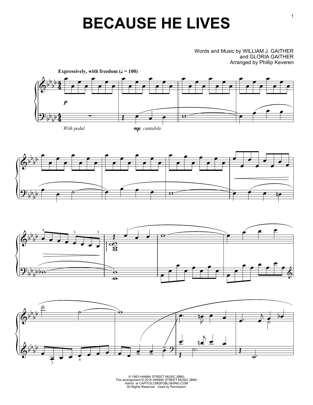 Download Phillip Keveren Because He Lives Sheet Music and learn how to play Piano PDF digital score in minutes