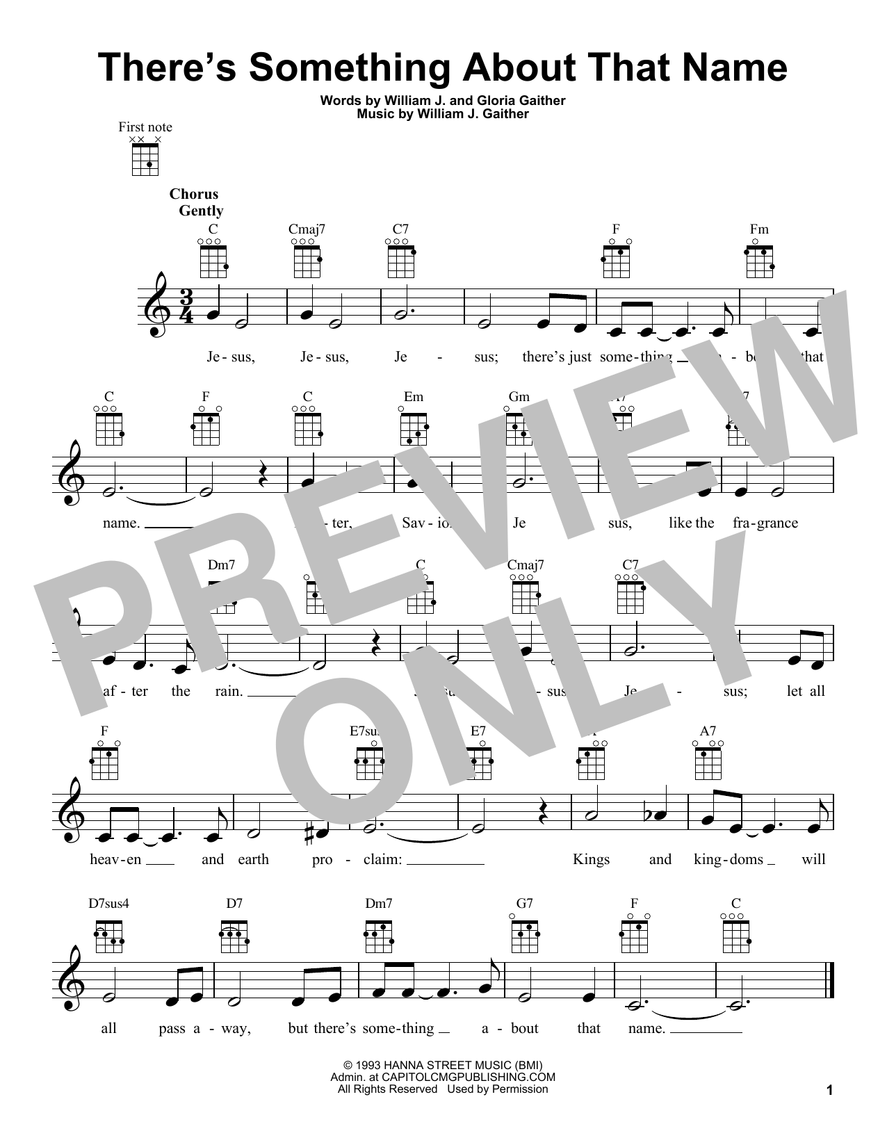 Download Gloria Gaither There's Something About That Name Sheet Music and learn how to play Super Easy Piano PDF digital score in minutes
