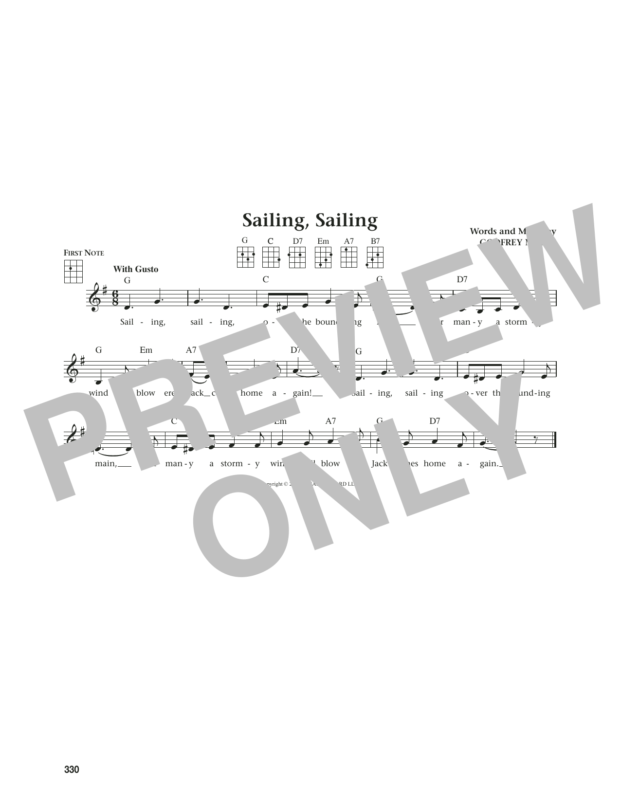 Download Godfrey Marks Sailing, Sailing (from The Daily Ukulele) (arr. Jim Beloff) Sheet Music and learn how to play Ukulele PDF digital score in minutes