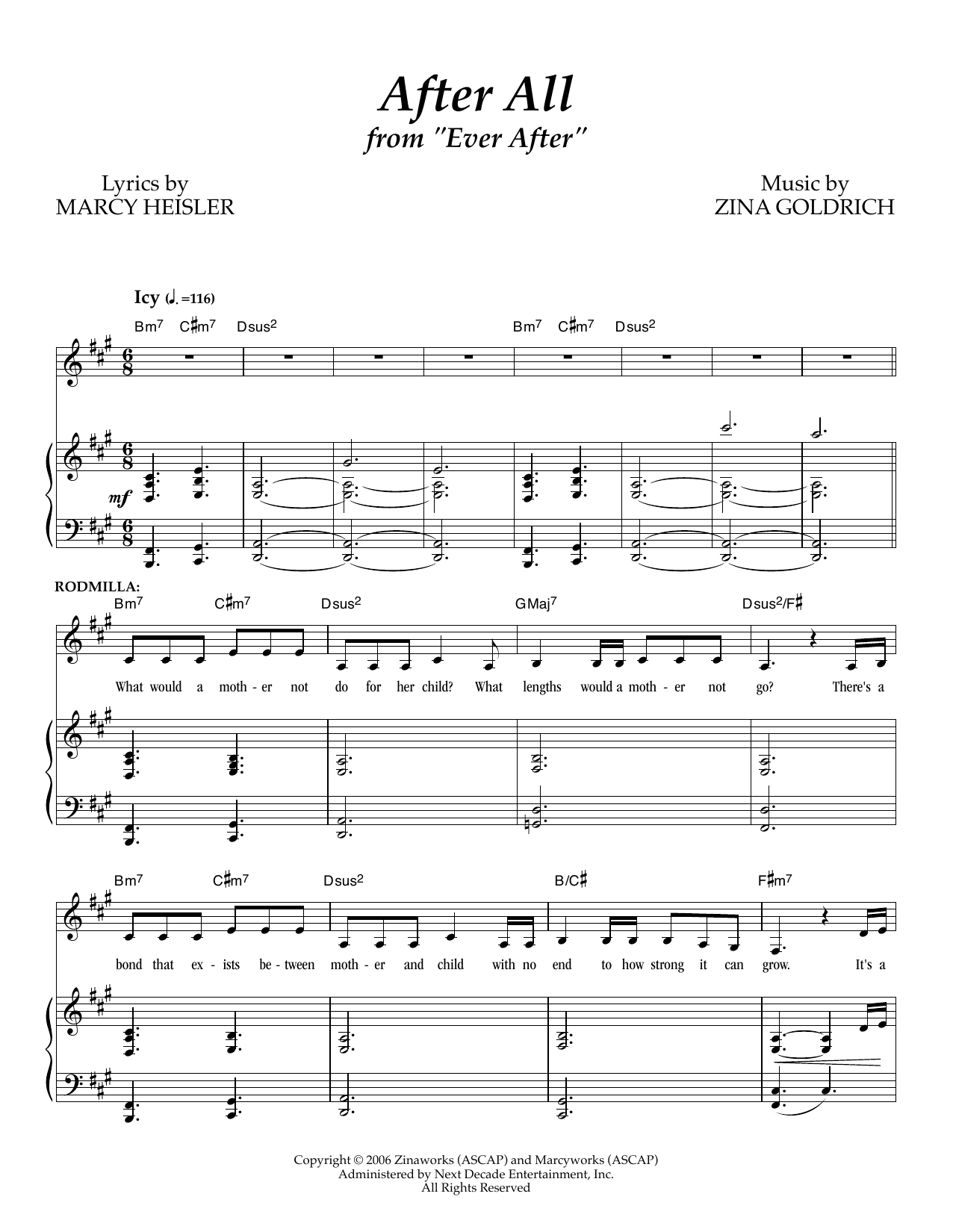 Download Goldrich & Heisler After All Sheet Music and learn how to play Piano & Vocal PDF digital score in minutes