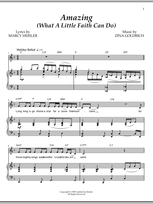 Download Goldrich & Heisler Amazing (What A Little Faith Can Do) Sheet Music and learn how to play Piano & Vocal PDF digital score in minutes