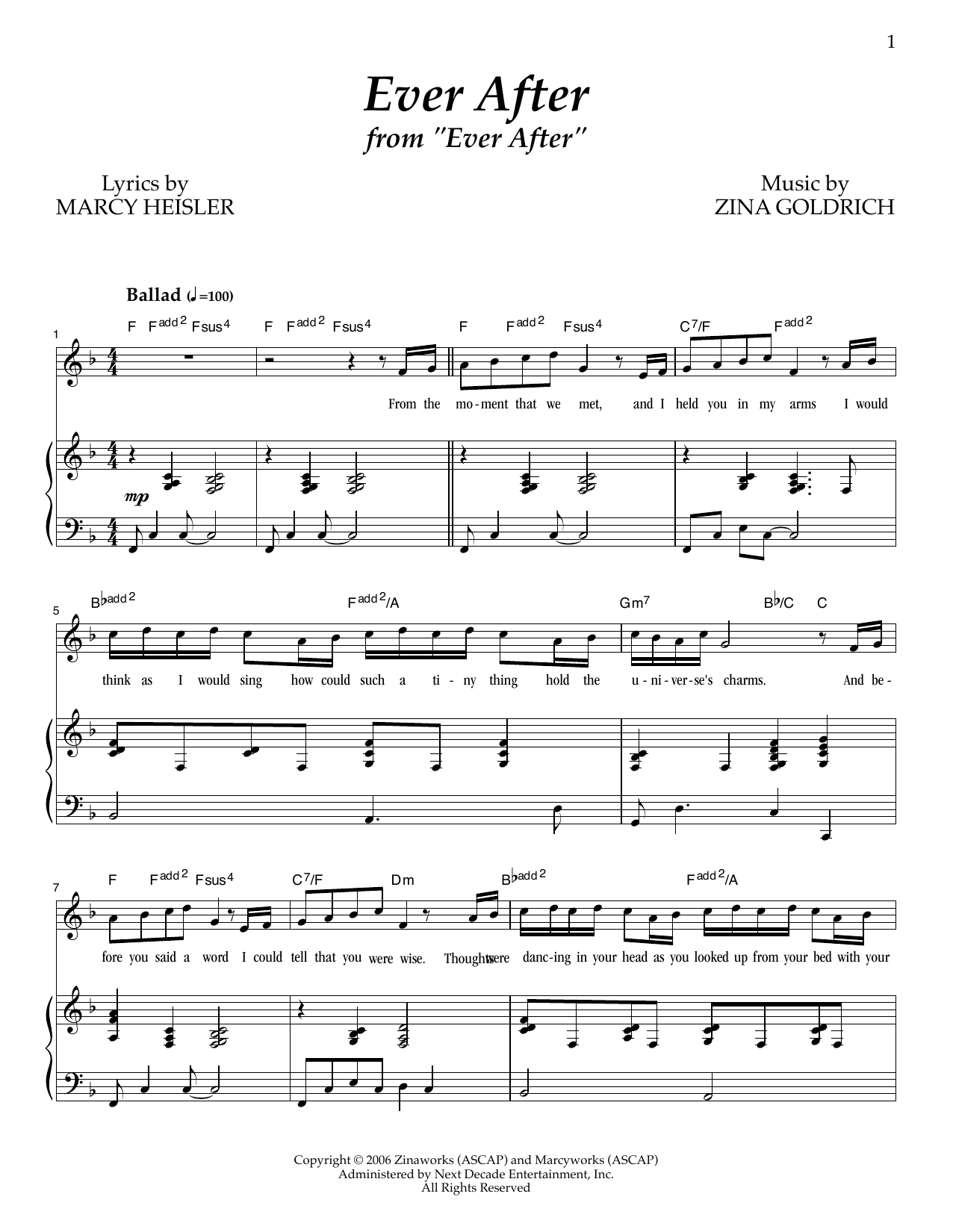 Download Goldrich & Heisler Ever After Sheet Music and learn how to play Piano & Vocal PDF digital score in minutes