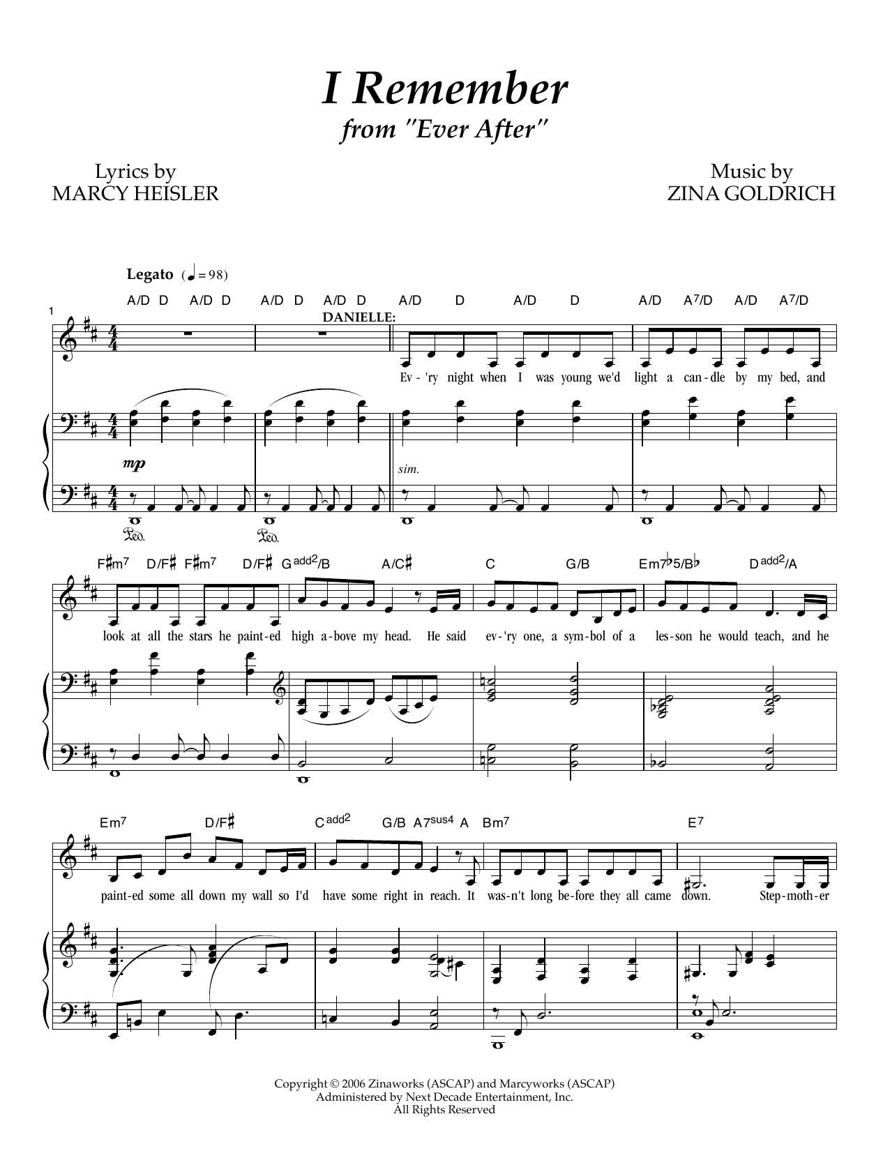 Download Goldrich & Heisler I Remember Sheet Music and learn how to play Piano & Vocal PDF digital score in minutes