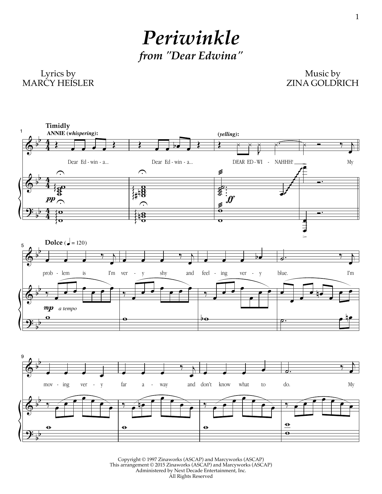 Download Goldrich & Heisler Periwinkle Sheet Music and learn how to play Piano & Vocal PDF digital score in minutes