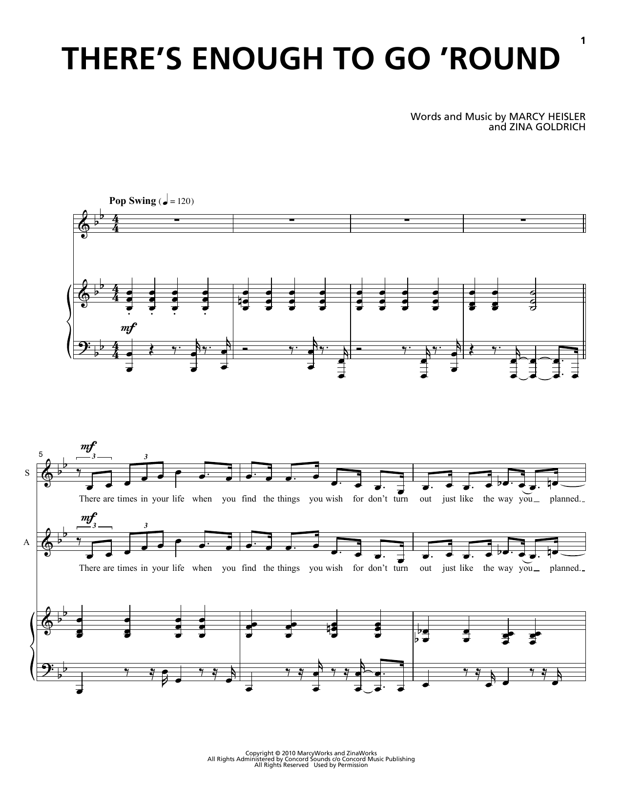 Download Goldrich & Heisler There's Enough To Go 'Round Sheet Music and learn how to play SATB Choir PDF digital score in minutes