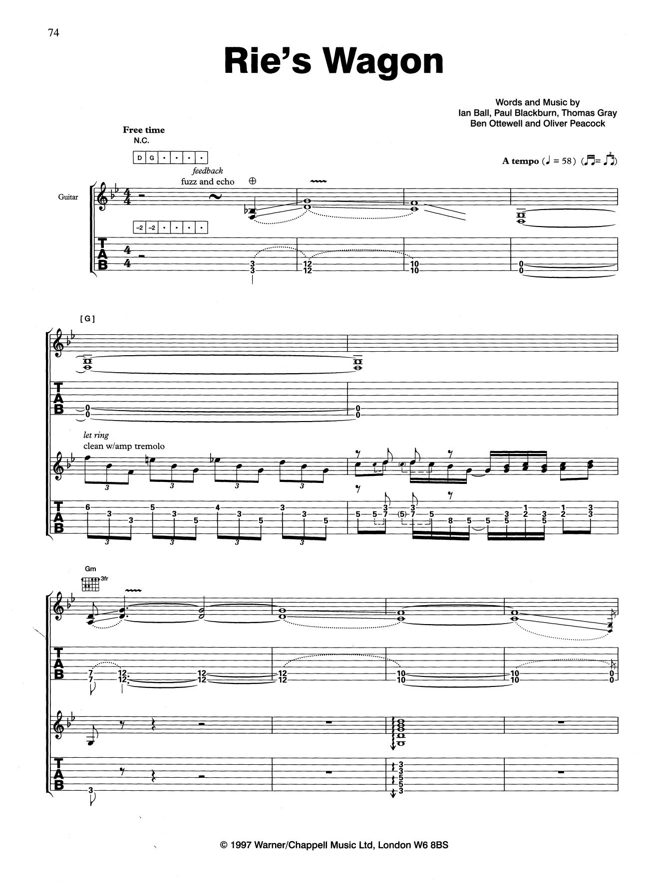 Download Gomez Rie's Wagon Sheet Music and learn how to play Guitar Tab PDF digital score in minutes