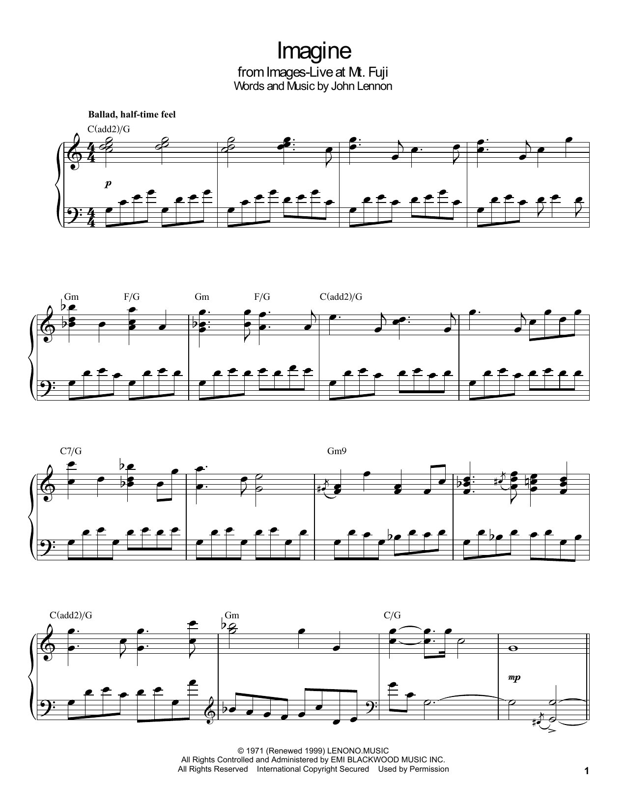 Download Gonzalo Rubalcaba Imagine Sheet Music and learn how to play Piano Transcription PDF digital score in minutes