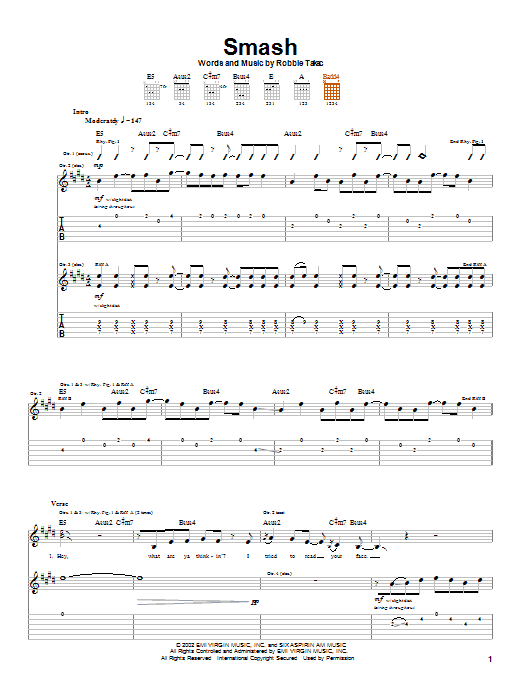 Download Goo Goo Dolls Smash Sheet Music and learn how to play Guitar Tab PDF digital score in minutes