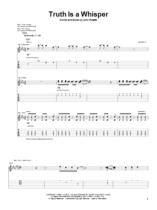 Download Goo Goo Dolls Truth Is A Whisper Sheet Music and learn how to play Guitar Tab PDF digital score in minutes