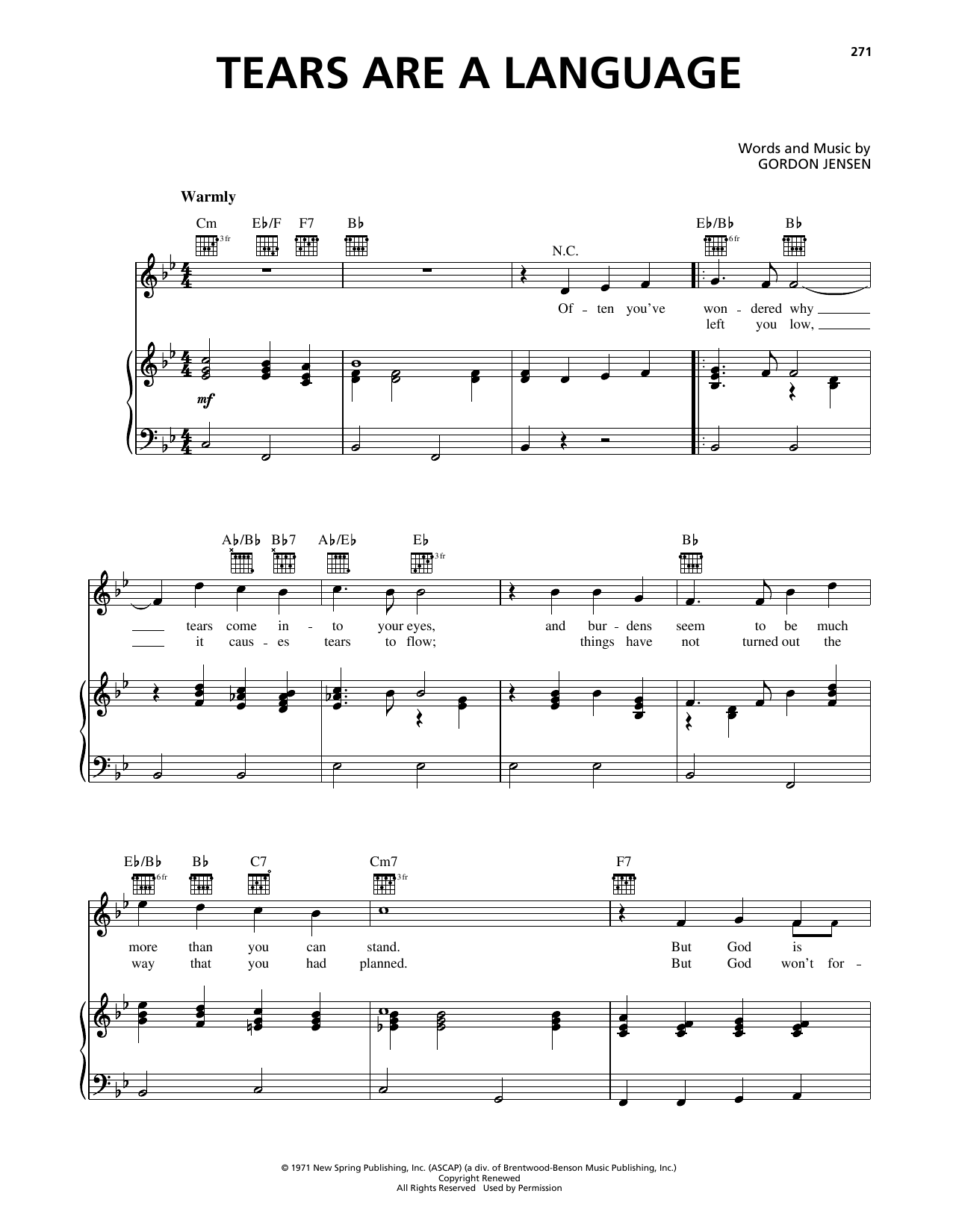Download Gordon Jensen Tears Are A Language Sheet Music and learn how to play Easy Guitar PDF digital score in minutes