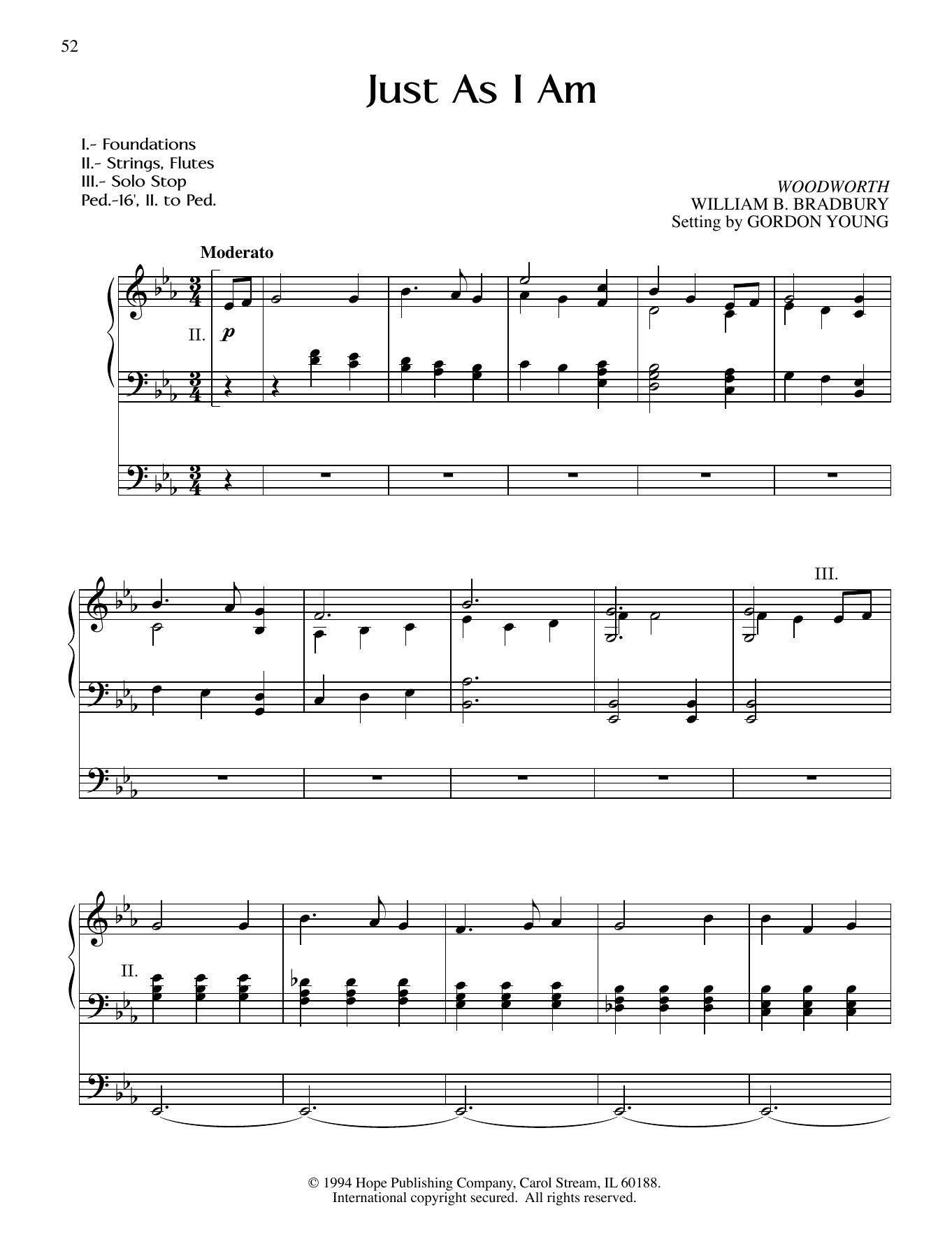 Download Gordon Young Just As I Am Sheet Music and learn how to play Organ PDF digital score in minutes