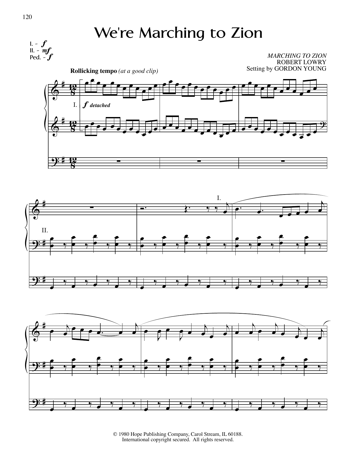 Download Gordon Young We're Marching to Zion Sheet Music and learn how to play Organ PDF digital score in minutes