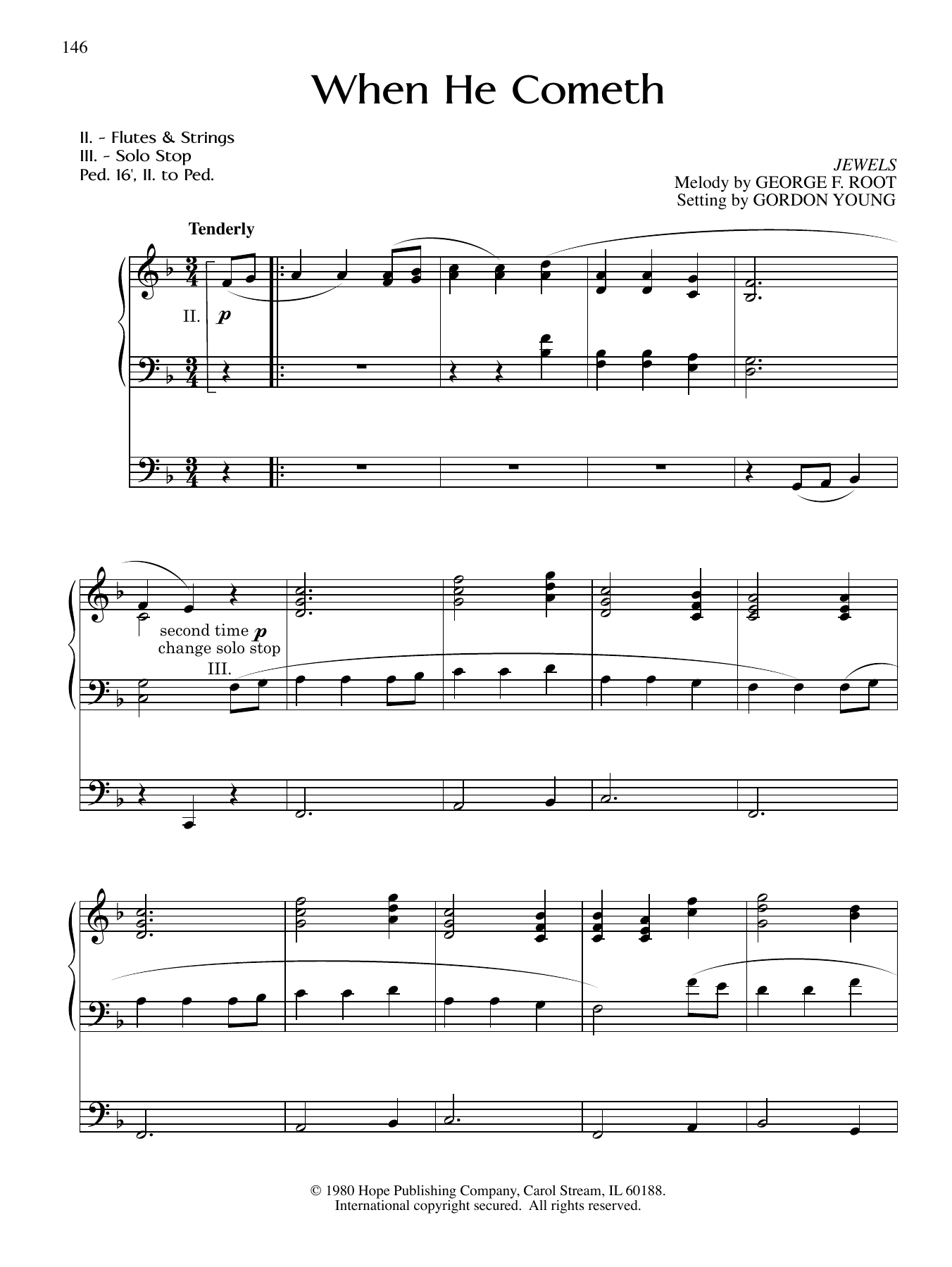 Download Gordon Young When He Cometh Sheet Music and learn how to play Organ PDF digital score in minutes