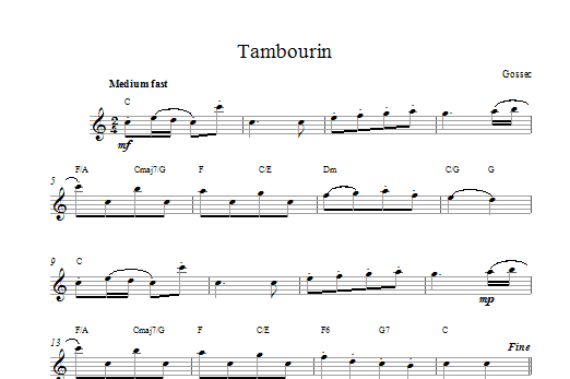 Download Francois Gossec Tambourin Sheet Music and learn how to play Melody Line & Chords PDF digital score in minutes