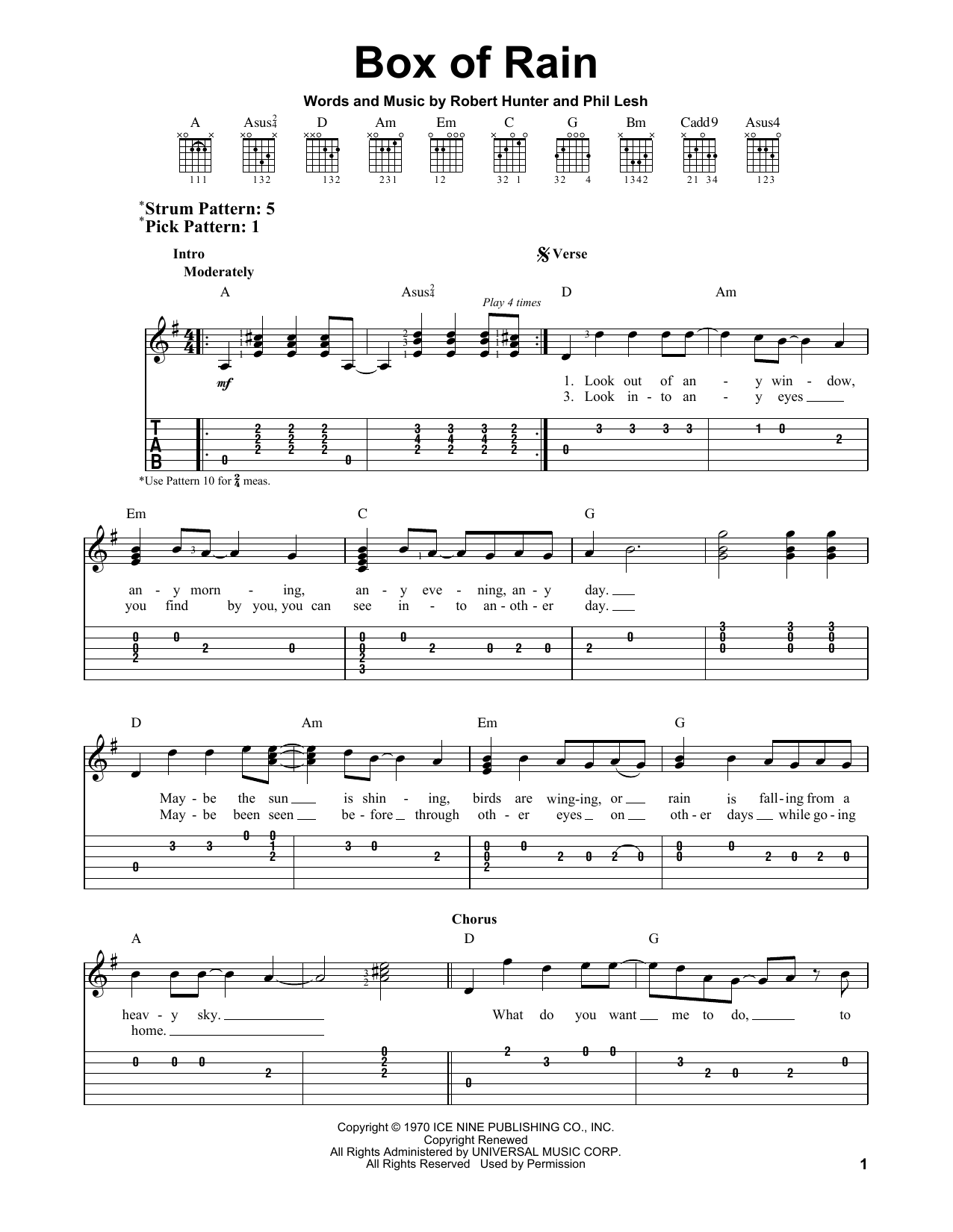 Download Grateful Dead Box Of Rain Sheet Music and learn how to play Ukulele PDF digital score in minutes