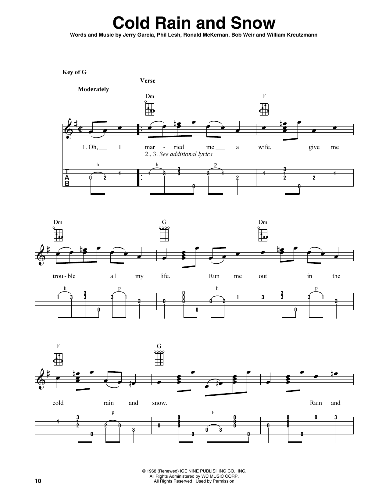 Download Grateful Dead Cold Rain And Snow (arr. Fred Sokolow) Sheet Music and learn how to play Banjo Tab PDF digital score in minutes