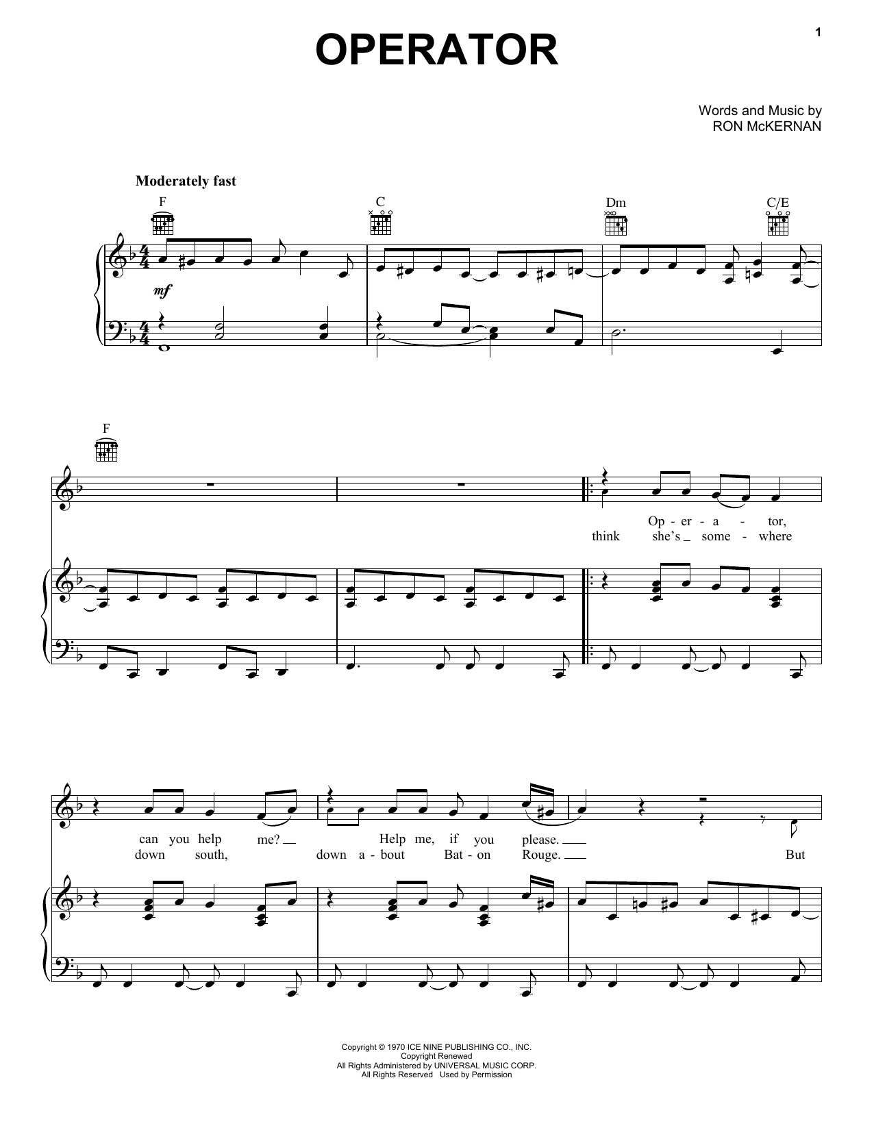 Download Grateful Dead Operator Sheet Music and learn how to play Lyrics & Chords PDF digital score in minutes