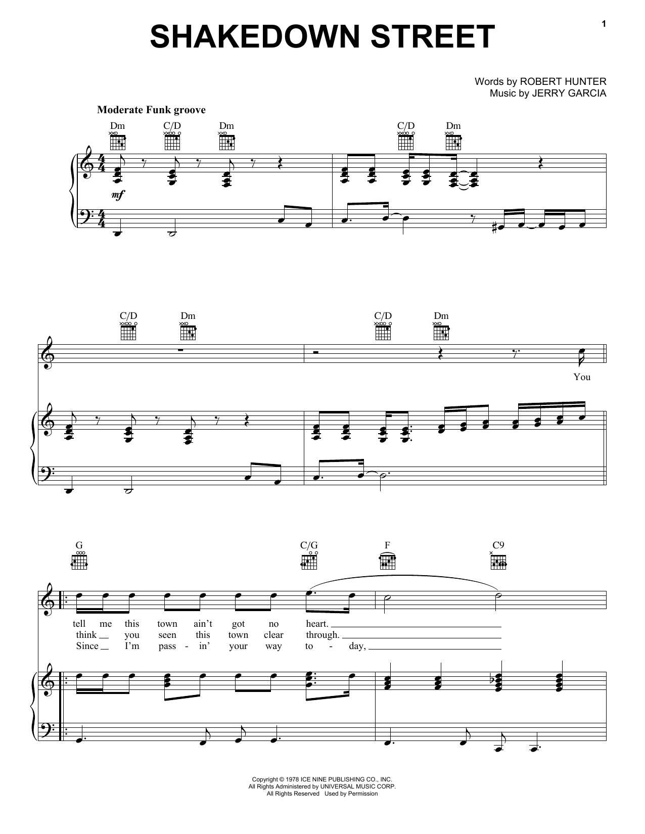 Download Grateful Dead Shakedown Street Sheet Music and learn how to play Guitar Tab PDF digital score in minutes