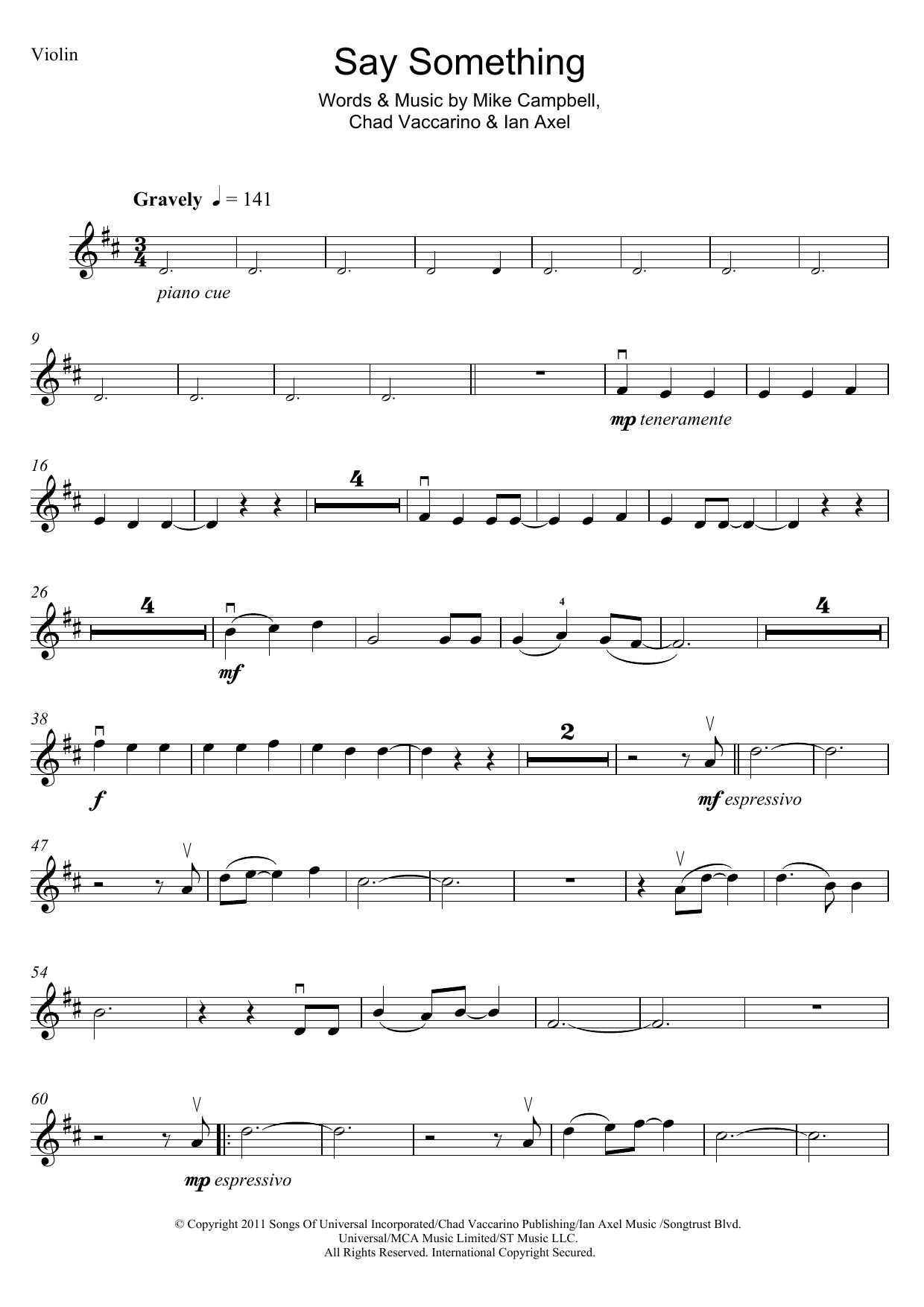 Download A Great Big World and Christina Aguilera Say Something Sheet Music and learn how to play Alto Saxophone PDF digital score in minutes