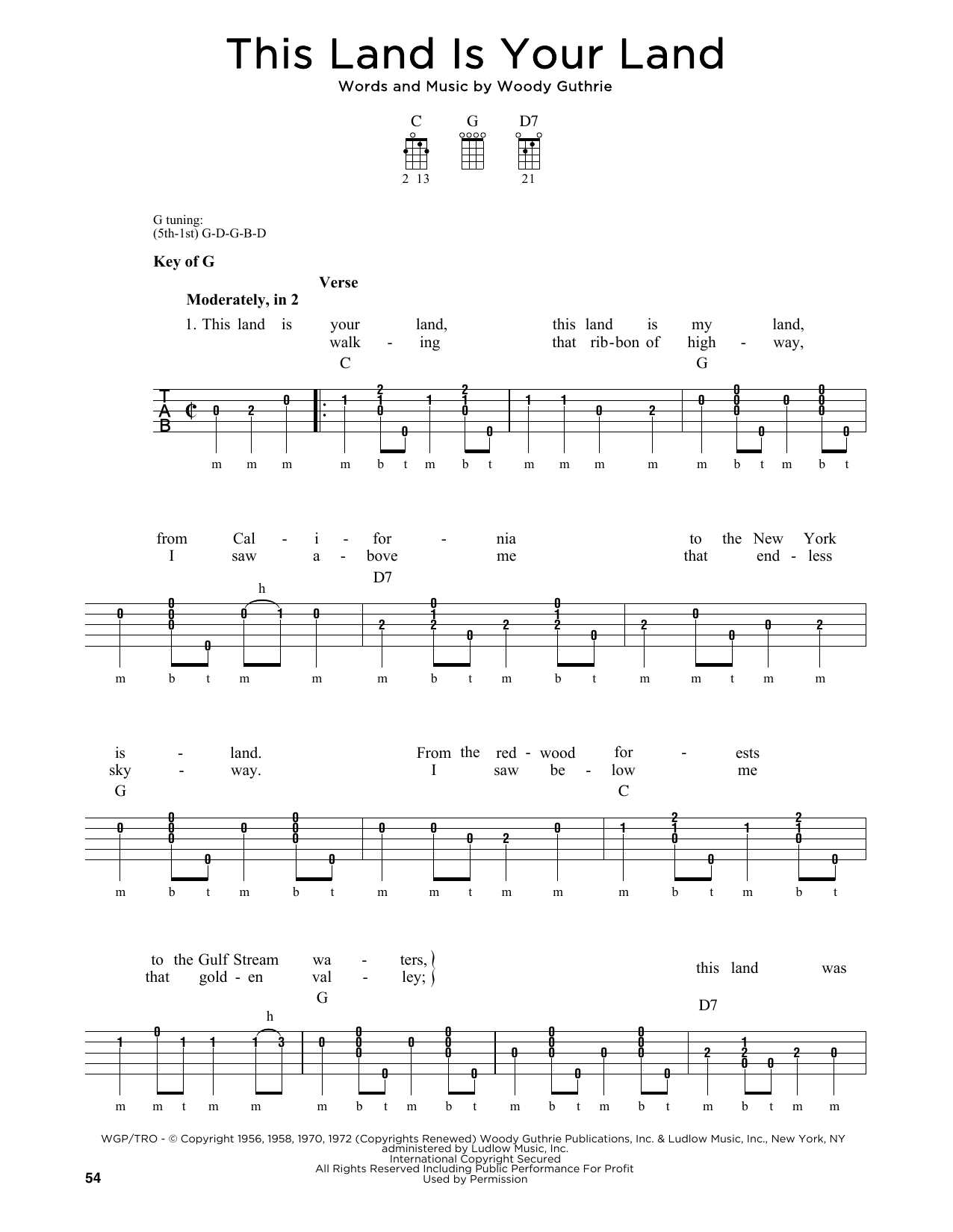 Download Greg Cahill This Land Is Your Land Sheet Music and learn how to play Banjo PDF digital score in minutes