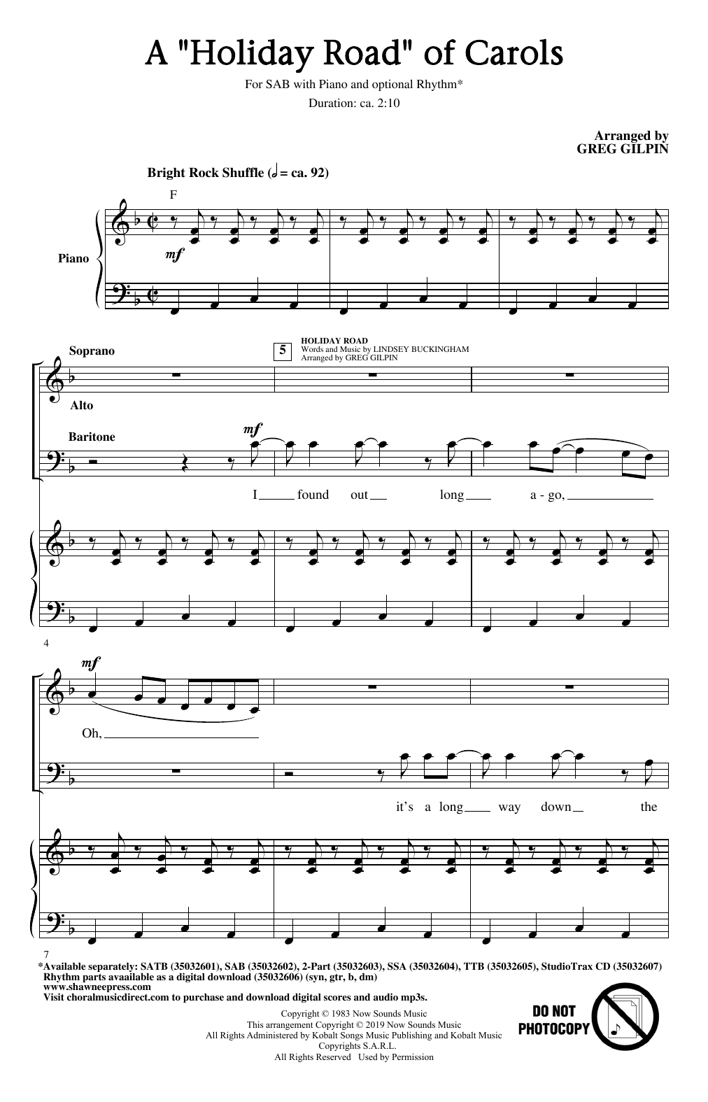 Download Greg Gilpin A Holiday Road Of Carols (arr. Greg Gilpin) Sheet Music and learn how to play SATB Choir PDF digital score in minutes