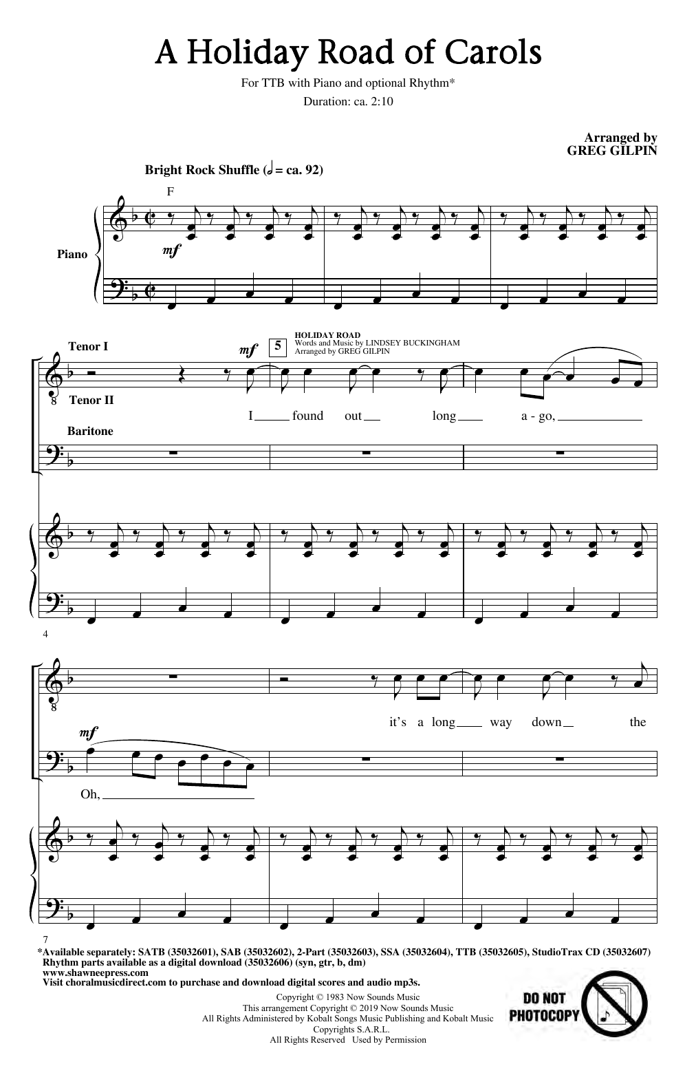 Download Greg Gilpin A Holiday Road of Carols Sheet Music and learn how to play SSA Choir PDF digital score in minutes