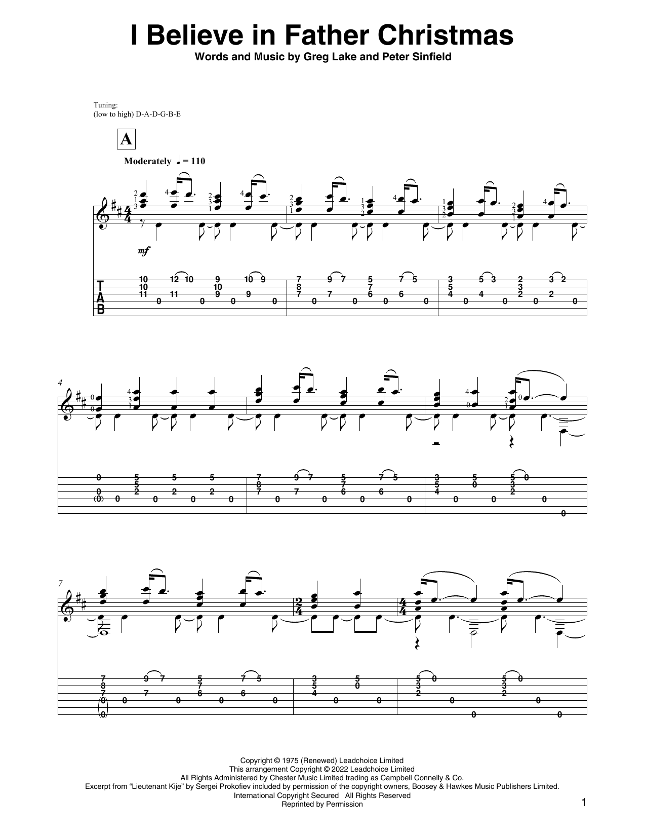 Download Greg Lake I Believe In Father Christmas (arr. David Jaggs) Sheet Music and learn how to play Solo Guitar PDF digital score in minutes