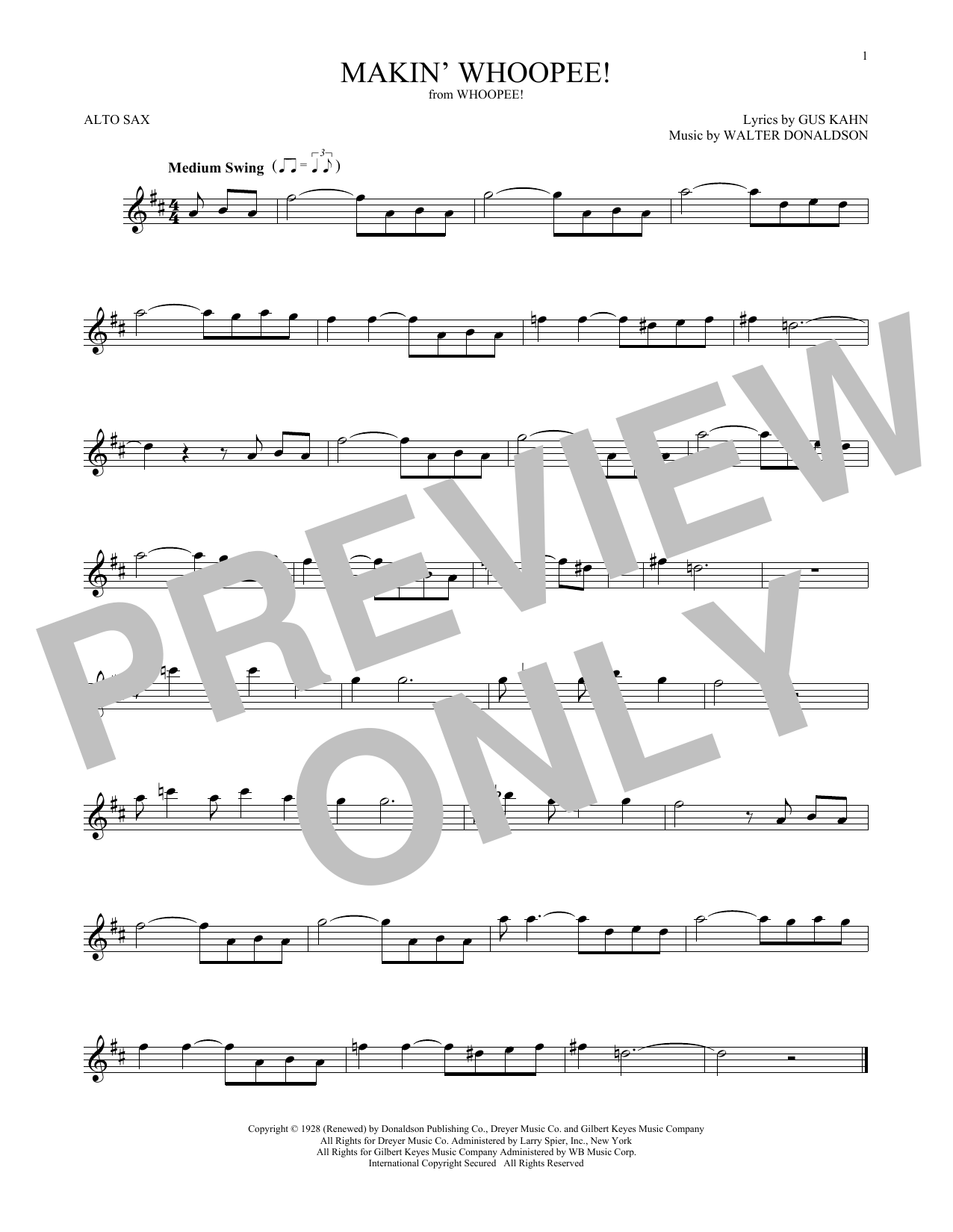 Download Gus Kahn Makin' Whoopee! Sheet Music and learn how to play Clarinet PDF digital score in minutes