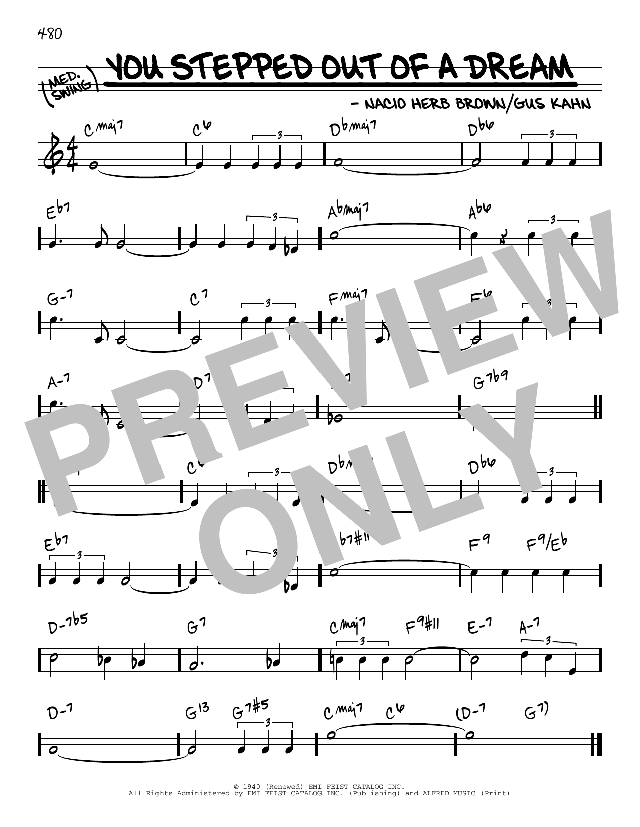 Download Gus Kahn You Stepped Out Of A Dream Sheet Music and learn how to play Real Book – Melody & Chords PDF digital score in minutes