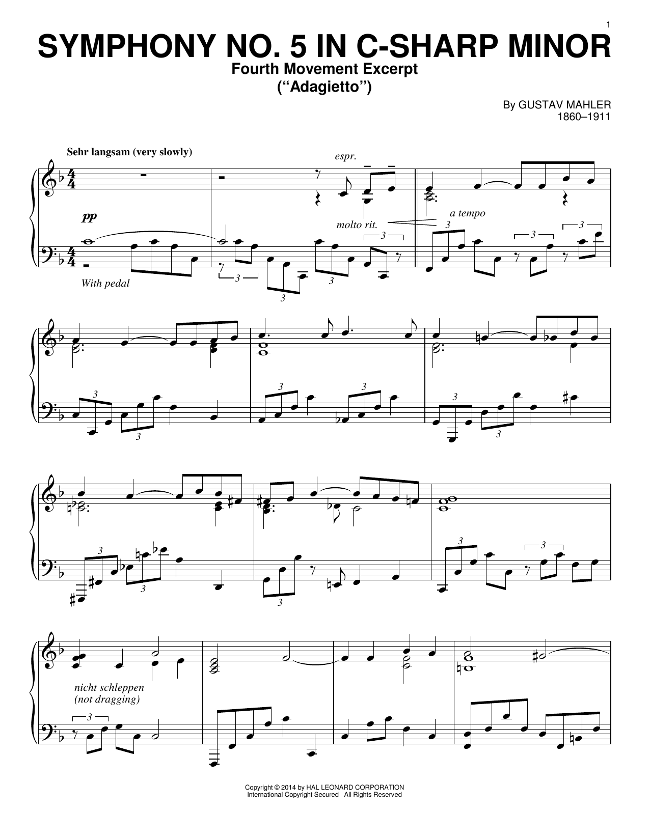 Download Gustav Mahler Symphony No. 5 In C-sharp Minor (