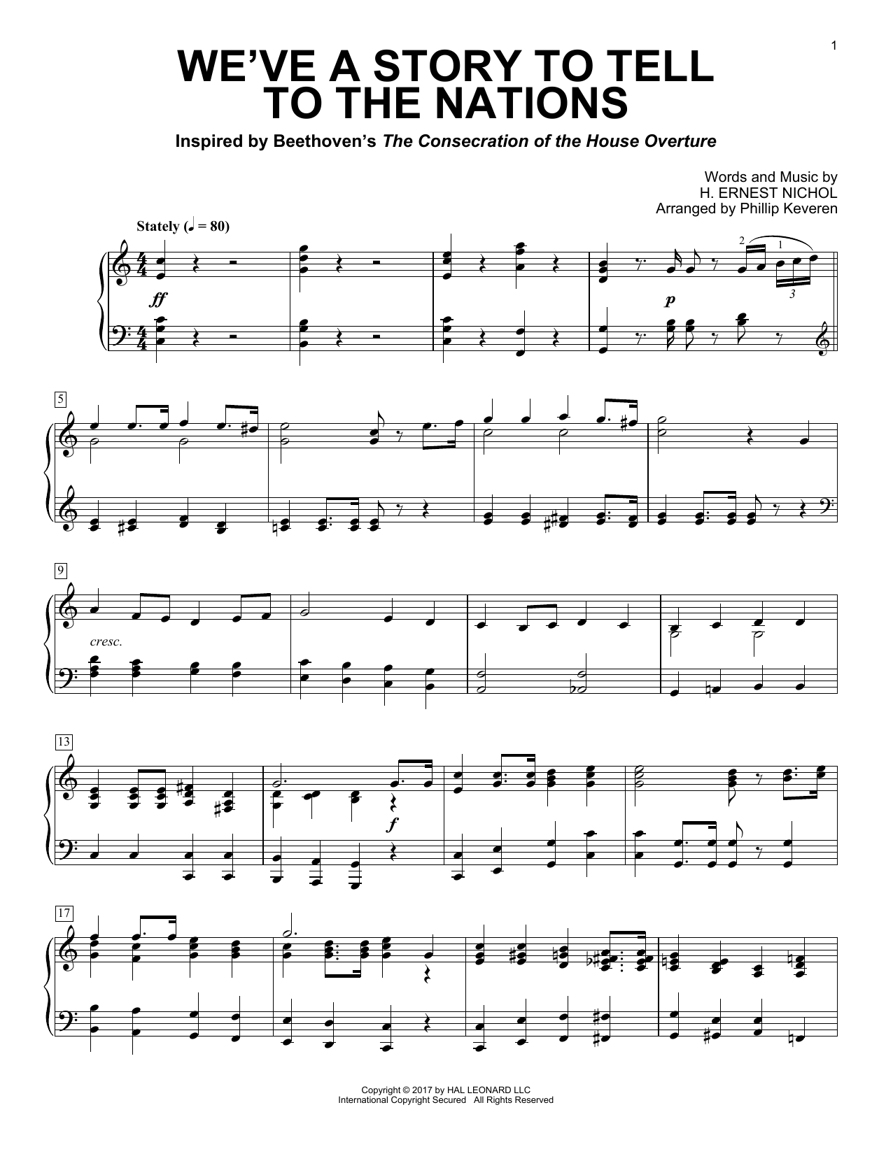 Download Phillip Keveren We've A Story To Tell To The Nations Sheet Music and learn how to play Piano PDF digital score in minutes