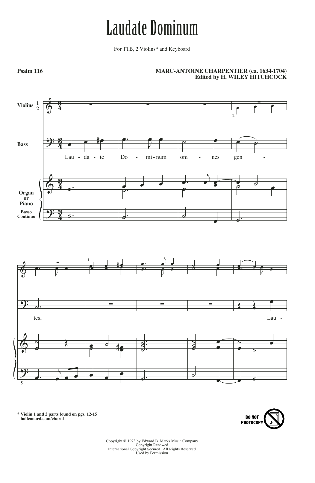 Download Marc-Antoine Charpentier Laudate Dominum Sheet Music and learn how to play Choral TTB PDF digital score in minutes