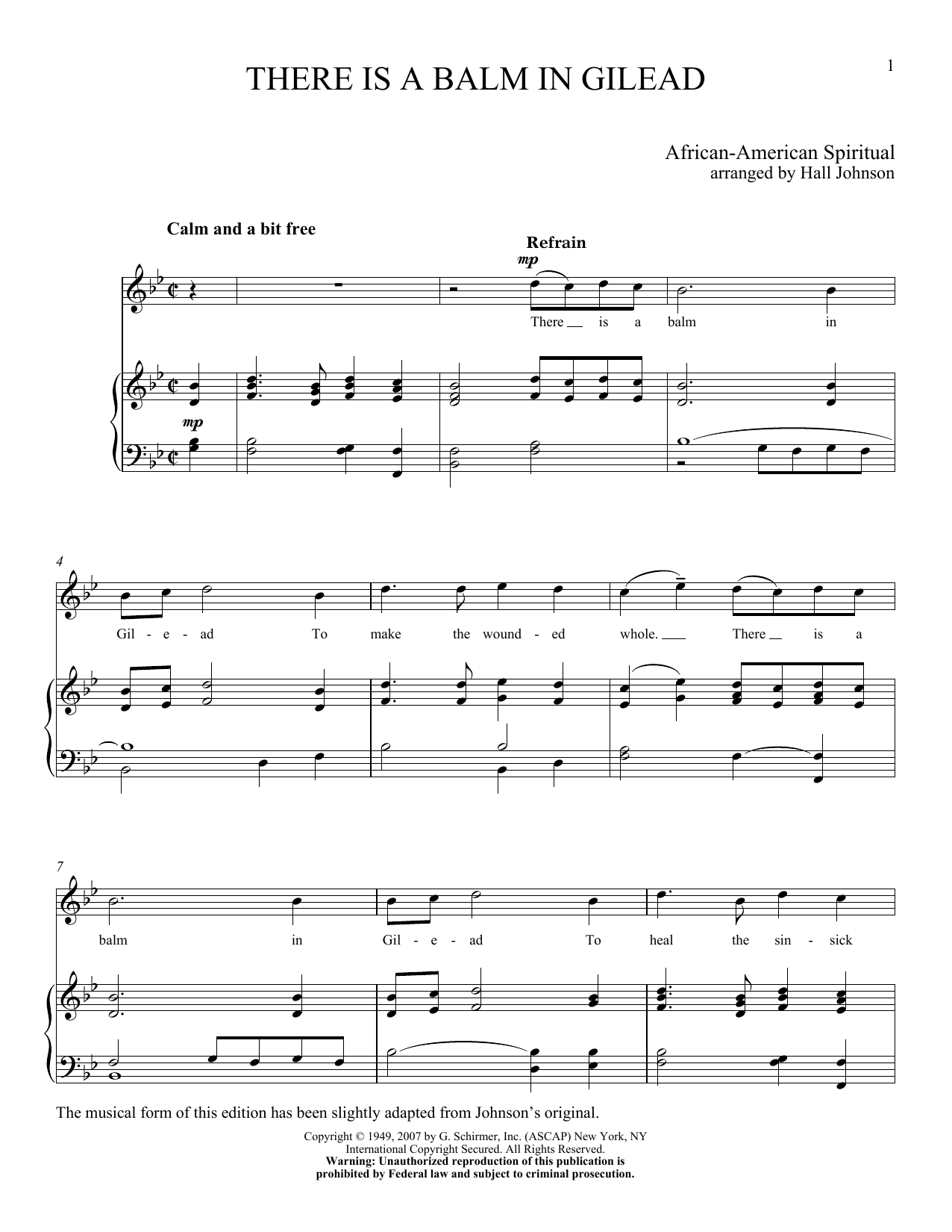 Download Traditional Spiritual There Is A Balm In Gilead Sheet Music and learn how to play Piano & Vocal PDF digital score in minutes