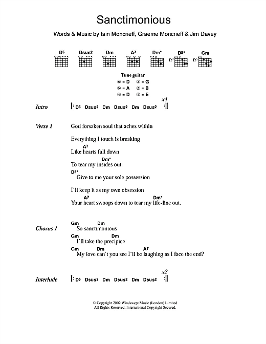 Download Halo Sanctimonious Sheet Music and learn how to play Lyrics & Chords PDF digital score in minutes