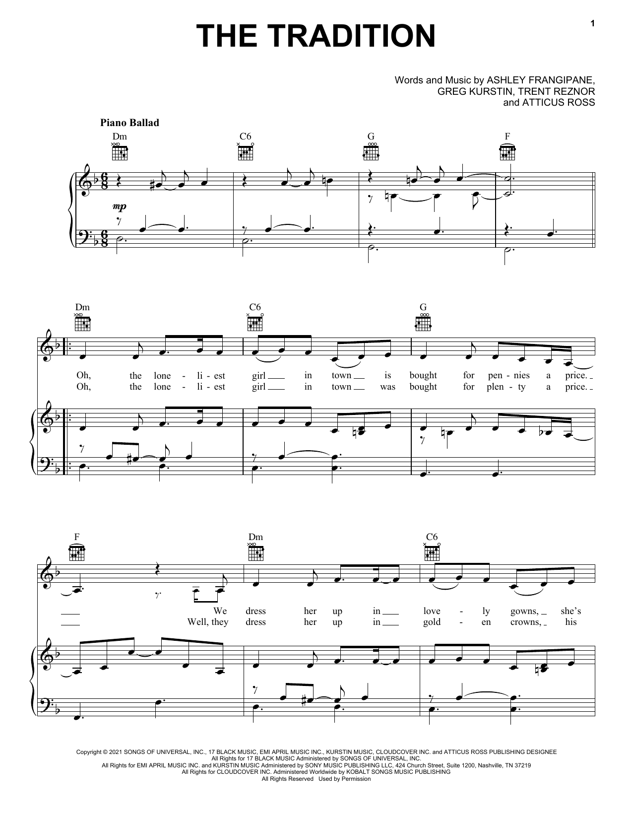 Download Halsey The Tradition Sheet Music and learn how to play Piano, Vocal & Guitar Chords (Right-Hand Melody) PDF digital score in minutes