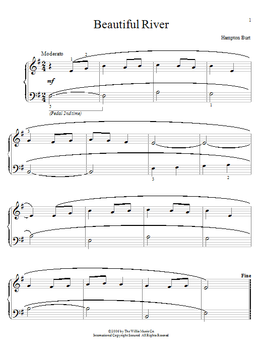 Download Hampton Burt Beautiful River Sheet Music and learn how to play Easy Piano PDF digital score in minutes
